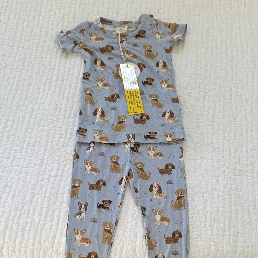 Tullabee Adorable Dog Print Kids Pajamas 3-4T